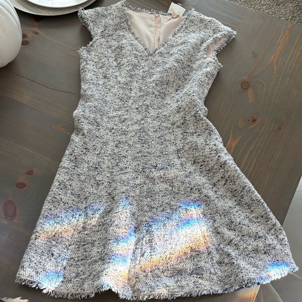 Rebecca Taylor Gray and White Textured Dress